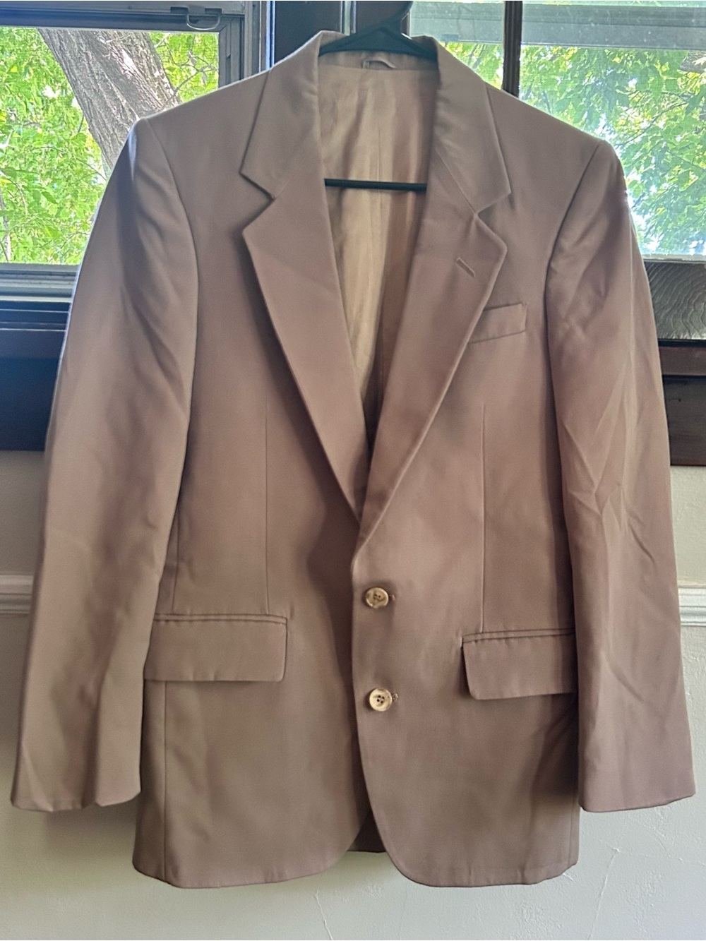 Vintage Classic Men's Taupe Blazer - Versatile Two-Button Jacket